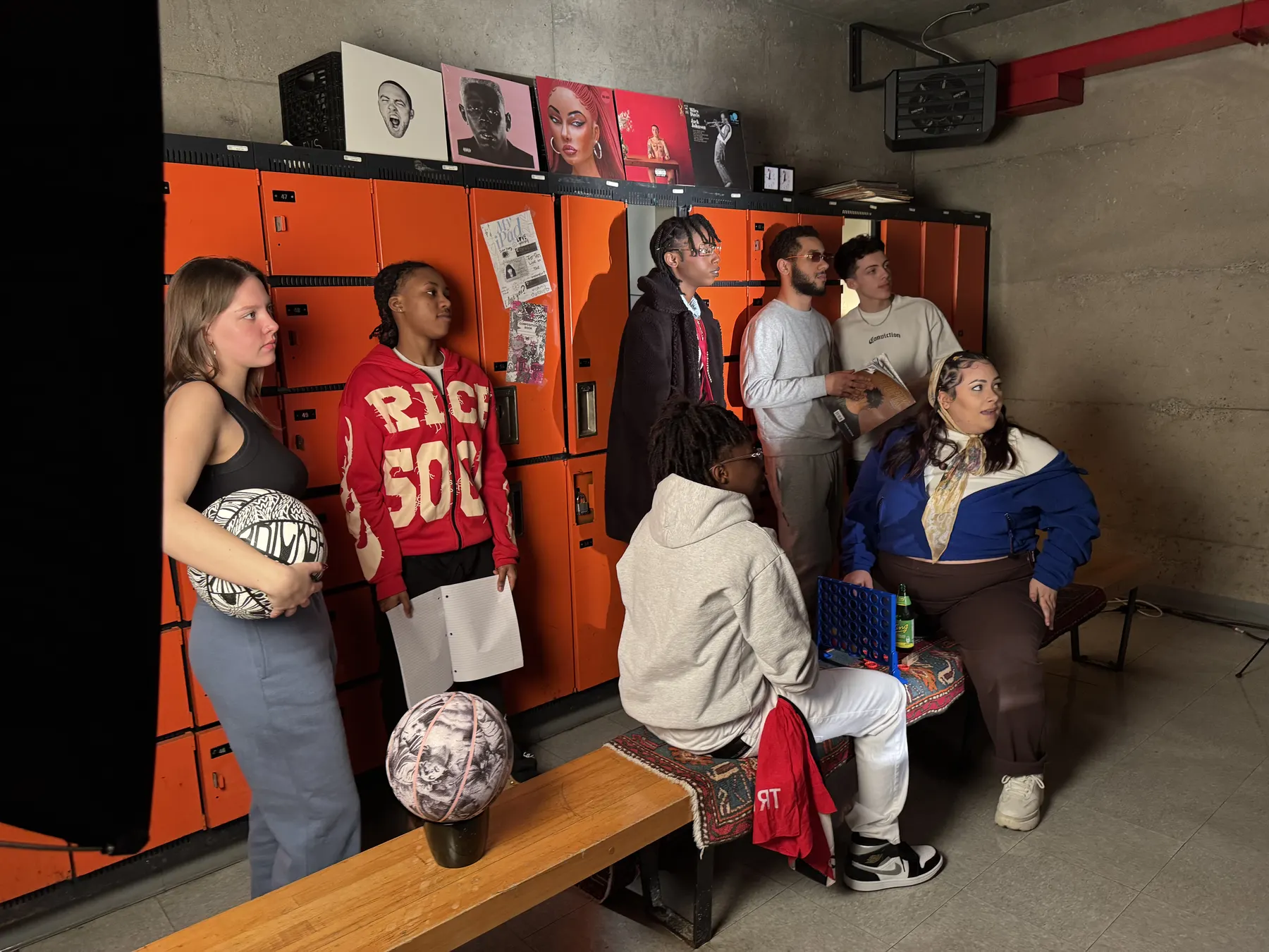 Studio 4 MTL students behind the scenes during a music video shoot at Chalet Kent